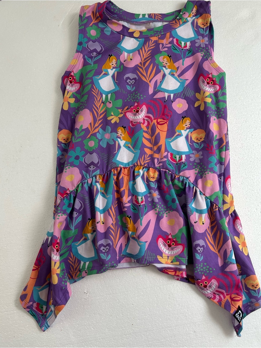 Rags to raches x Disney Alice in Wonderland purple asymmetrical tank top shirt